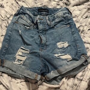 Aeropostale Light Blue Ripped Jean Shorts